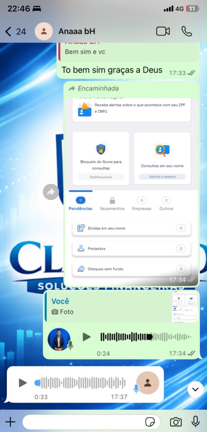 Conversa enviada por cliente