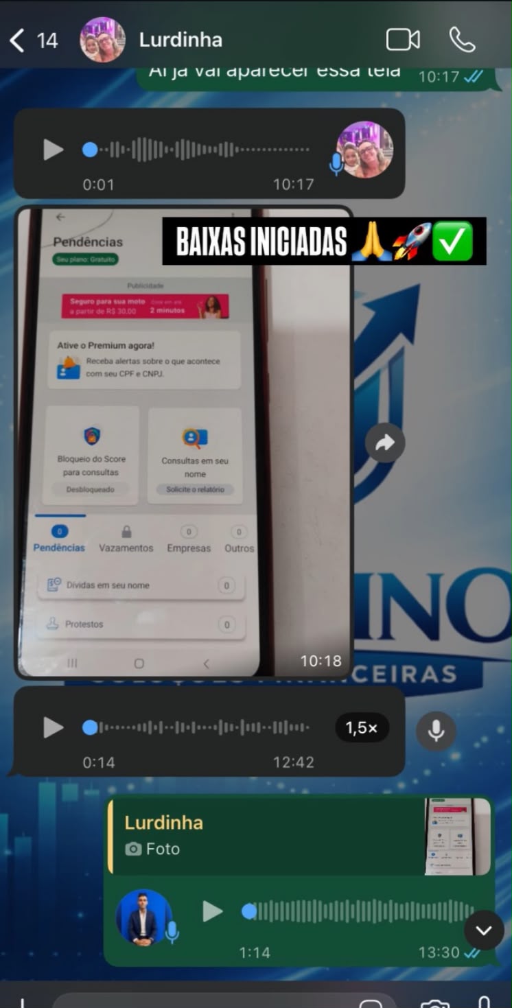 Acompanhamento das baixas iniciadas